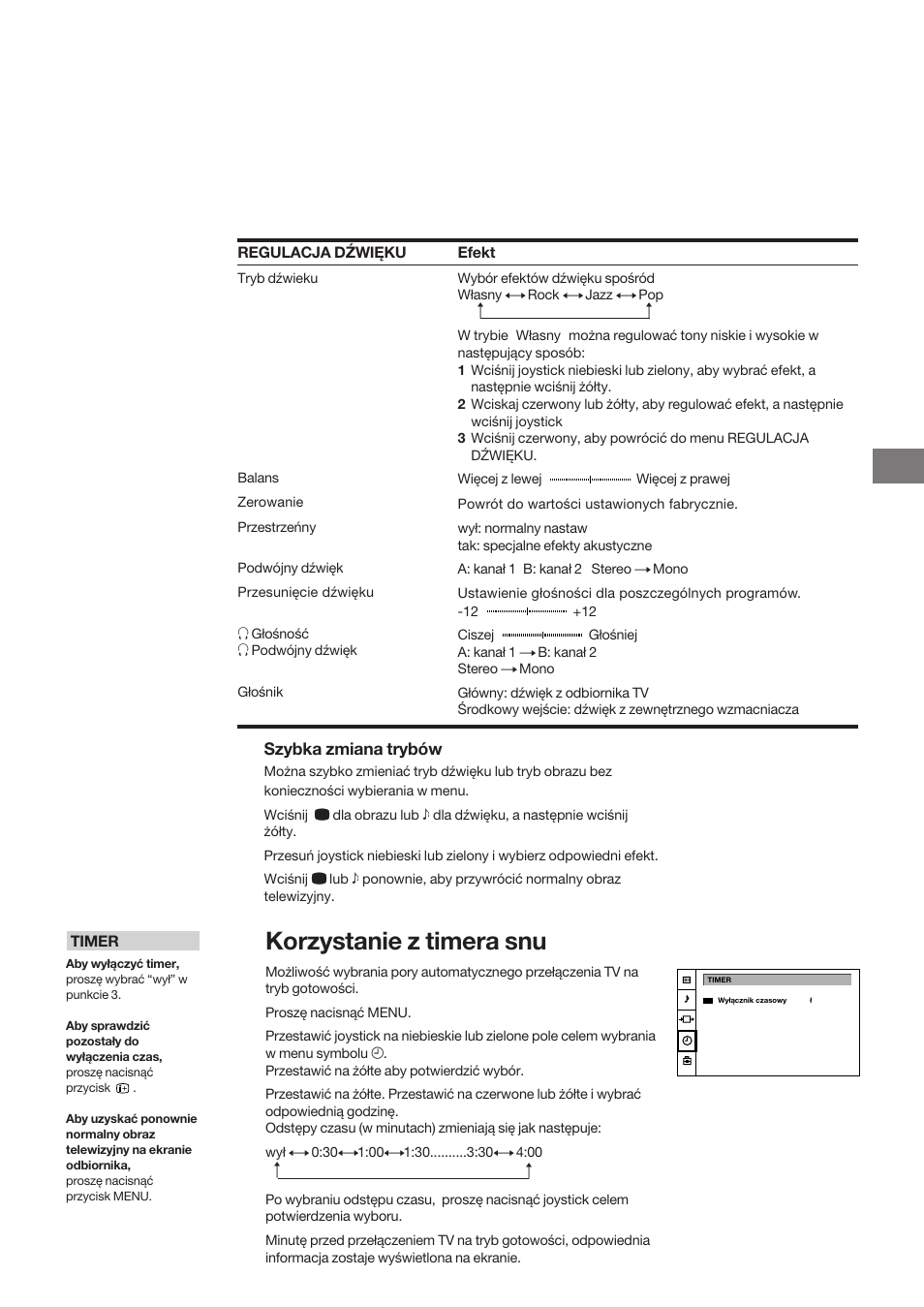 Korzystanie z timera snu | Sony KP-41S5K User Manual | Page 65 / 146