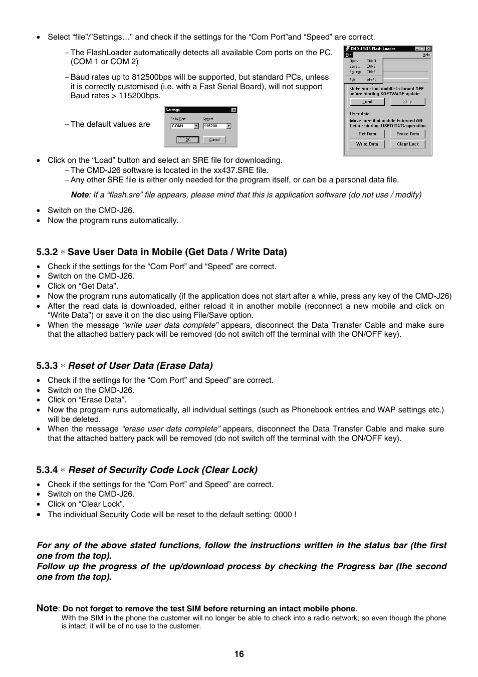 3 ∗ reset of user data (erase data), 4 ∗ reset of security code lock (clear lock) | Sony CMD-J26 User Manual | Page 16 / 20