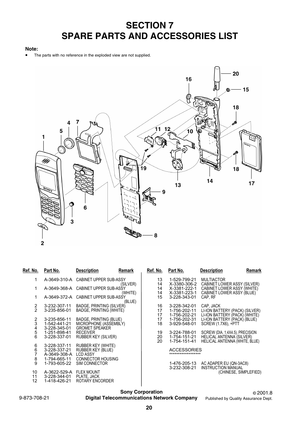 Sony CMD-J26 User Manual | Page 20 / 20