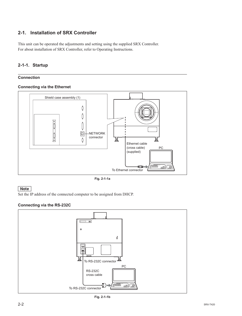 1. installation of srx controller, 1-1. startup | Sony SRX-T420 User Manual | Page 42 / 76