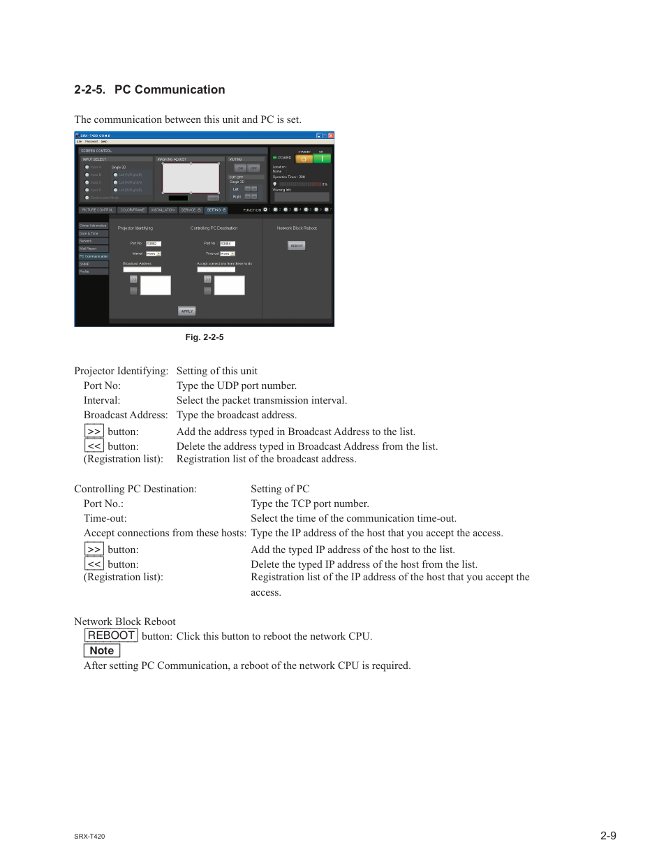 2-5. pc communication | Sony SRX-T420 User Manual | Page 49 / 76