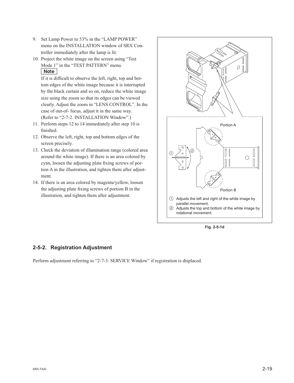 5-2. registration adjustment | Sony SRX-T420 User Manual | Page 59 / 76