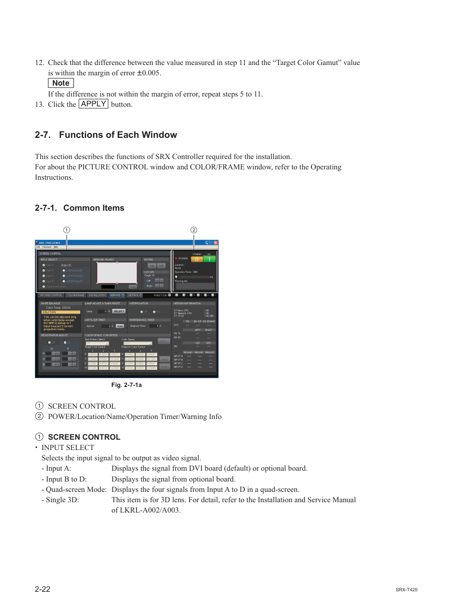 7. functions of each window, 7-1. common items | Sony SRX-T420 User Manual | Page 62 / 76