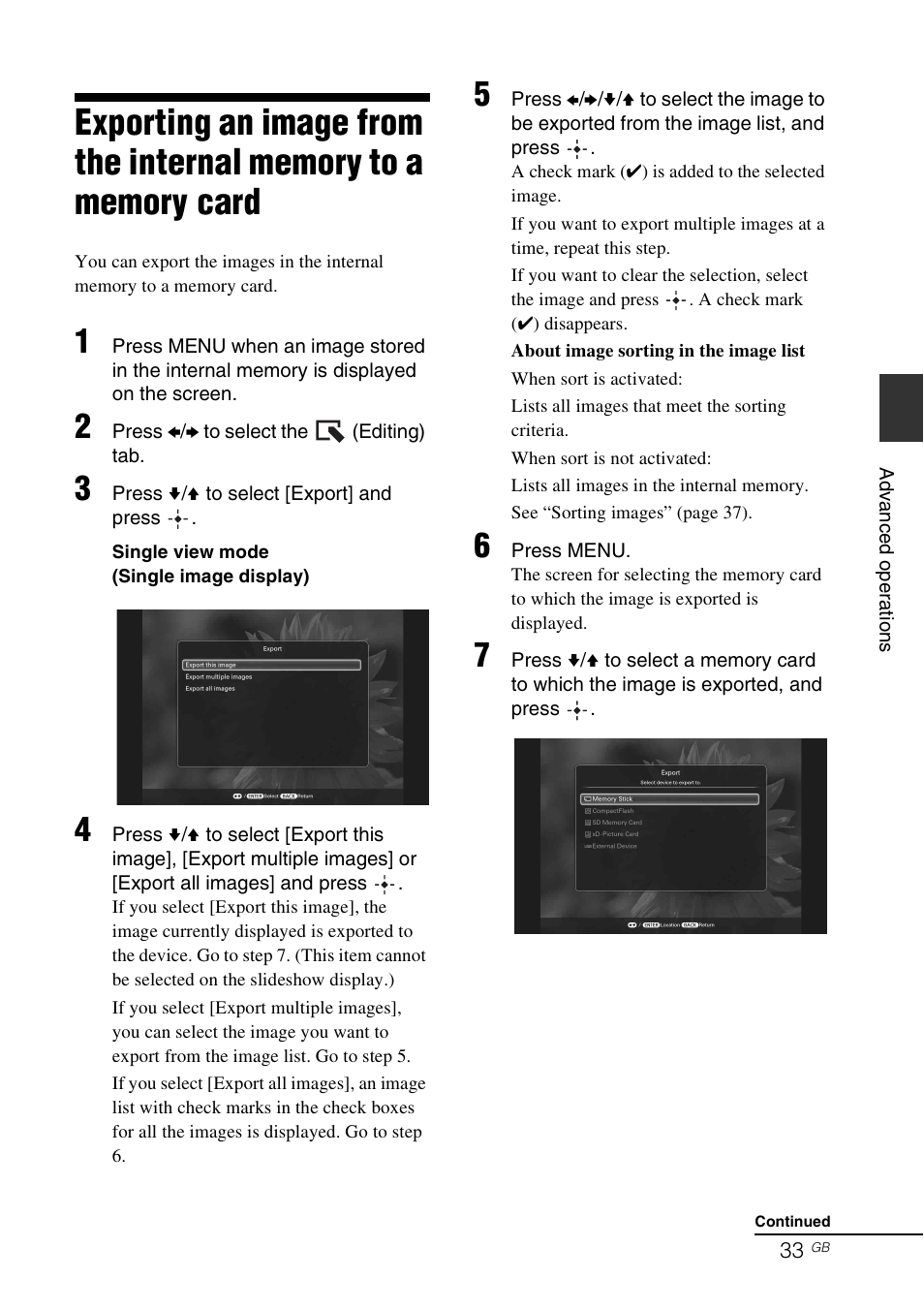 Sony S-FRAME DPF-VR100 User Manual | Page 33 / 64