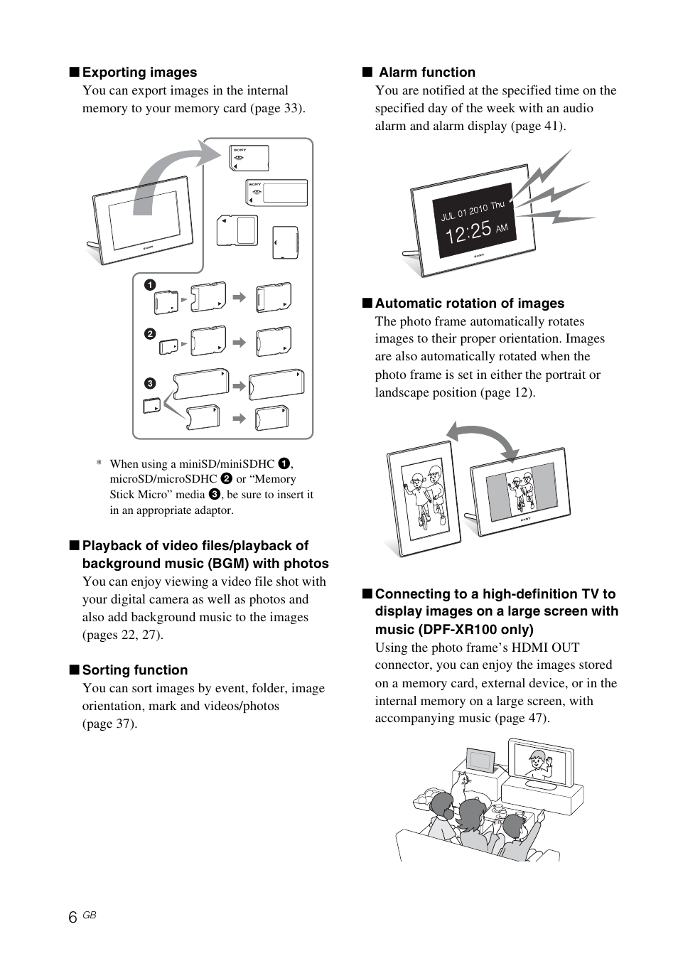 Sony S-FRAME DPF-VR100 User Manual | Page 6 / 64
