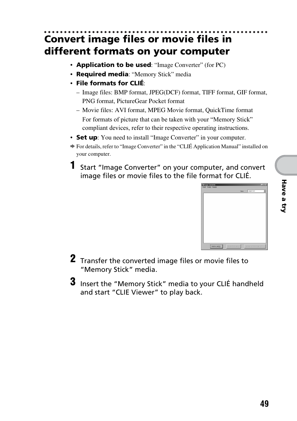 Sony PEG-TG50 User Manual | Page 49 / 100