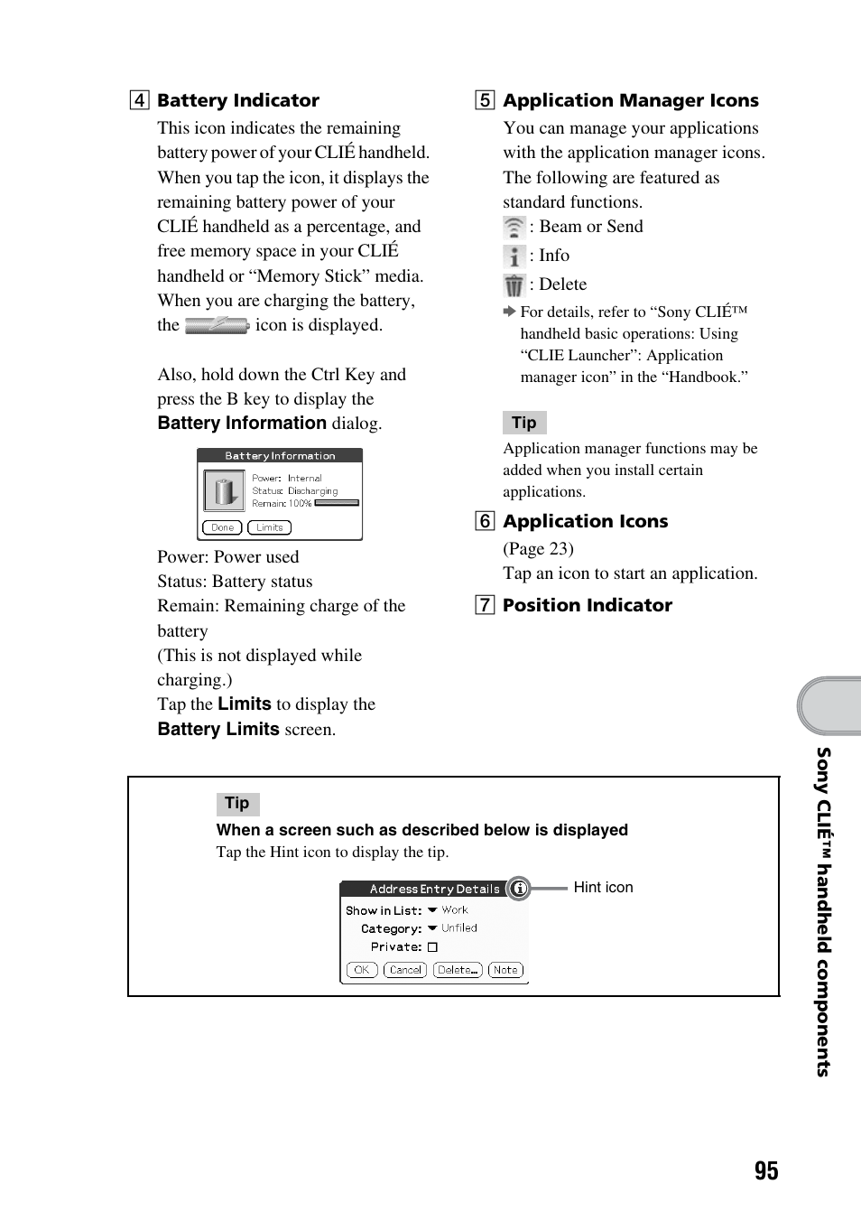 Sony PEG-TG50 User Manual | Page 95 / 100