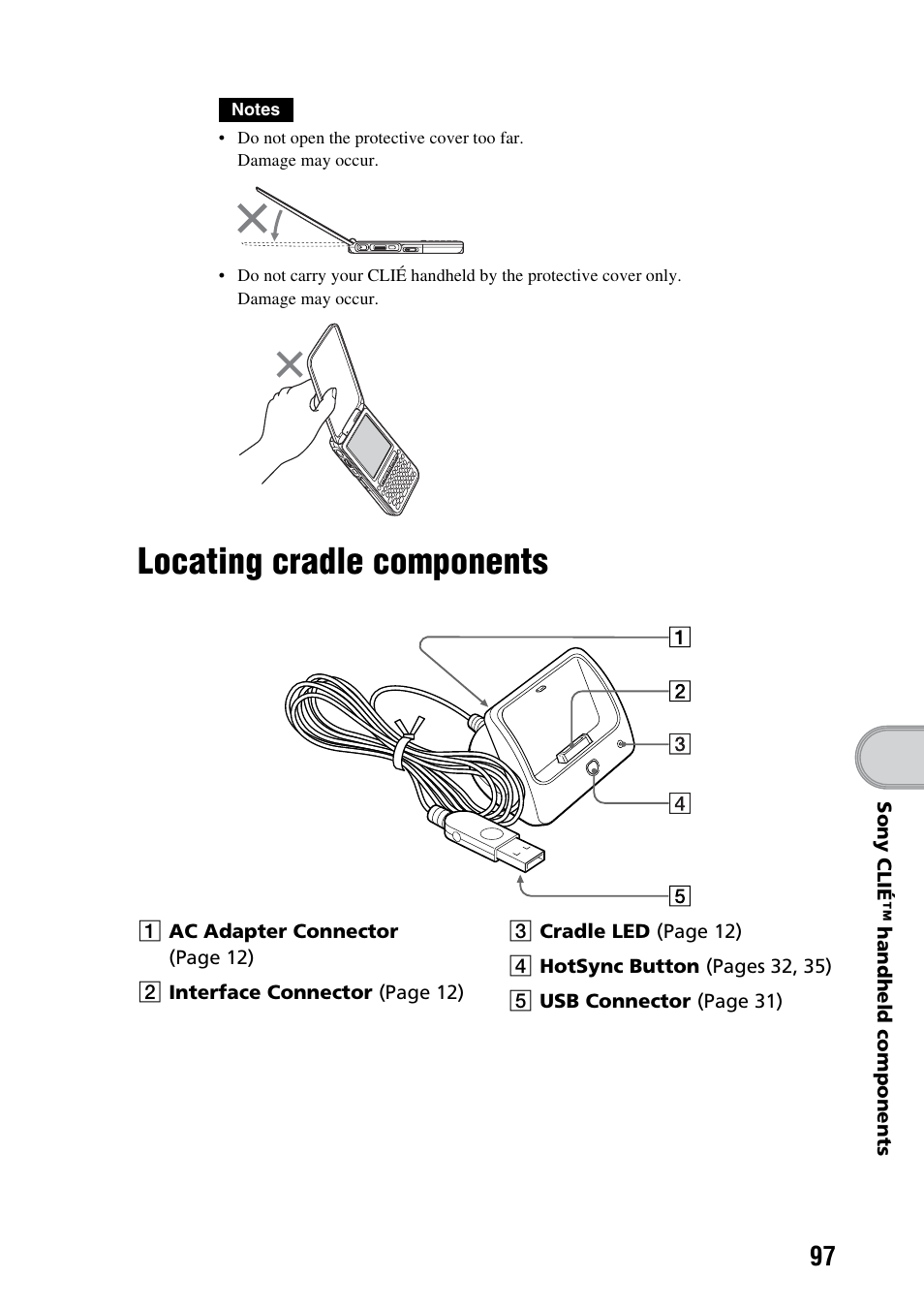 Locating cradle components | Sony PEG-TG50 User Manual | Page 97 / 100