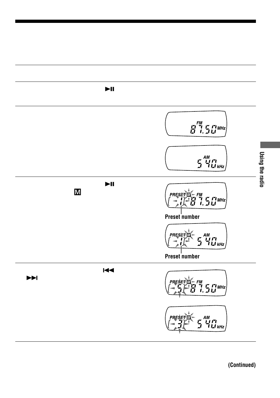 Presetting radio stations manually | Sony CD Walkman D-FJ75TR User Manual | Page 15 / 32