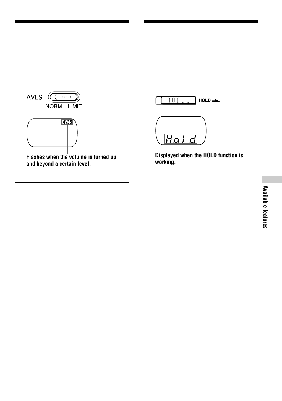 Protecting your hearing (avls), Locking the controls (hold), 19 protecting your hearing | Locking the controls | Sony CD Walkman D-FJ75TR User Manual | Page 19 / 32