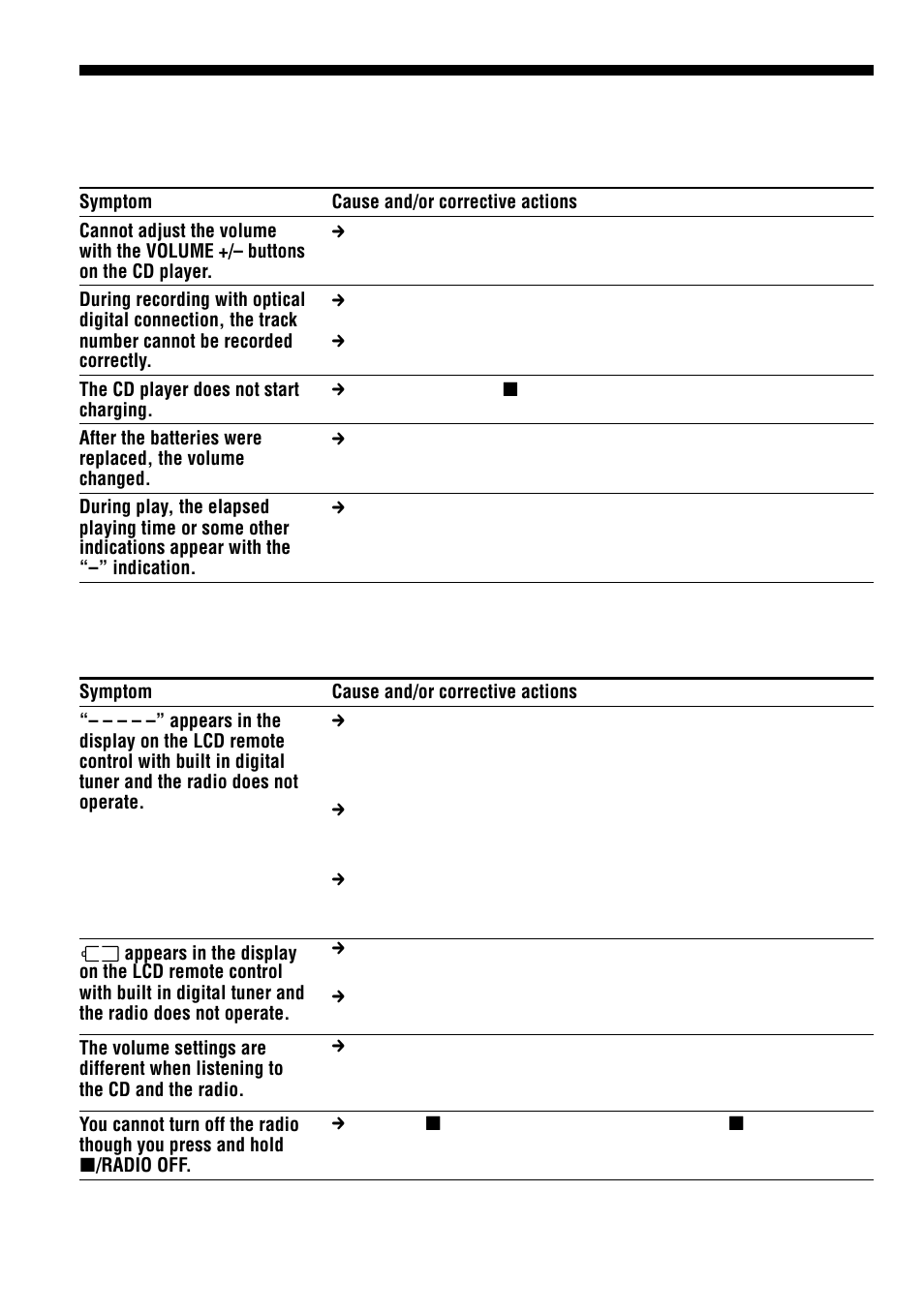 Cd player, Radio | Sony CD Walkman D-FJ75TR User Manual | Page 28 / 32