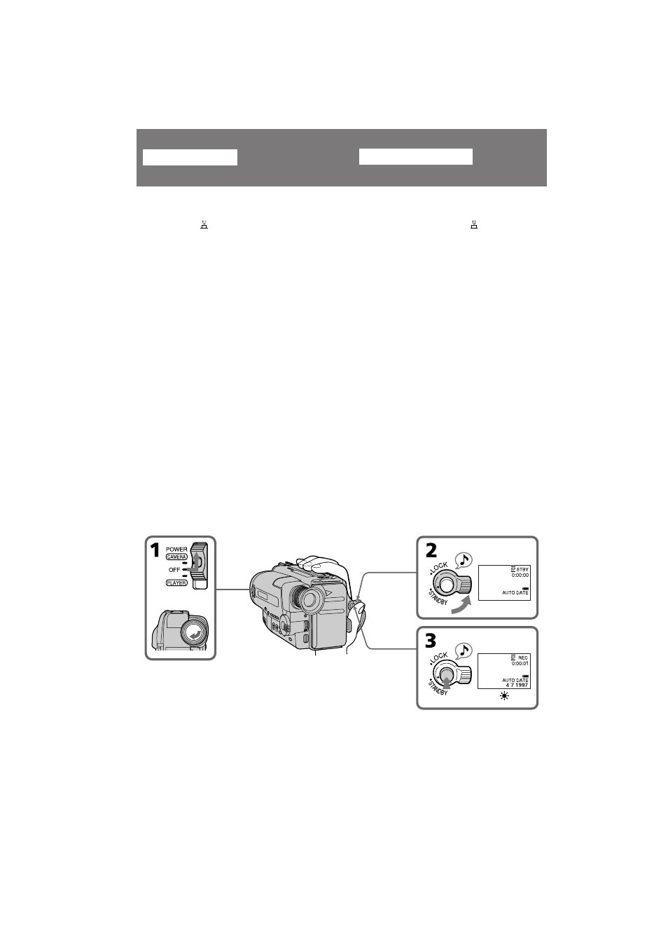 Camera recording, Б‡флт¸ т фупу˘¸˛ ‚л‰вун‡пв | Sony CCD TR 502 E User Manual | Page 12 / 88