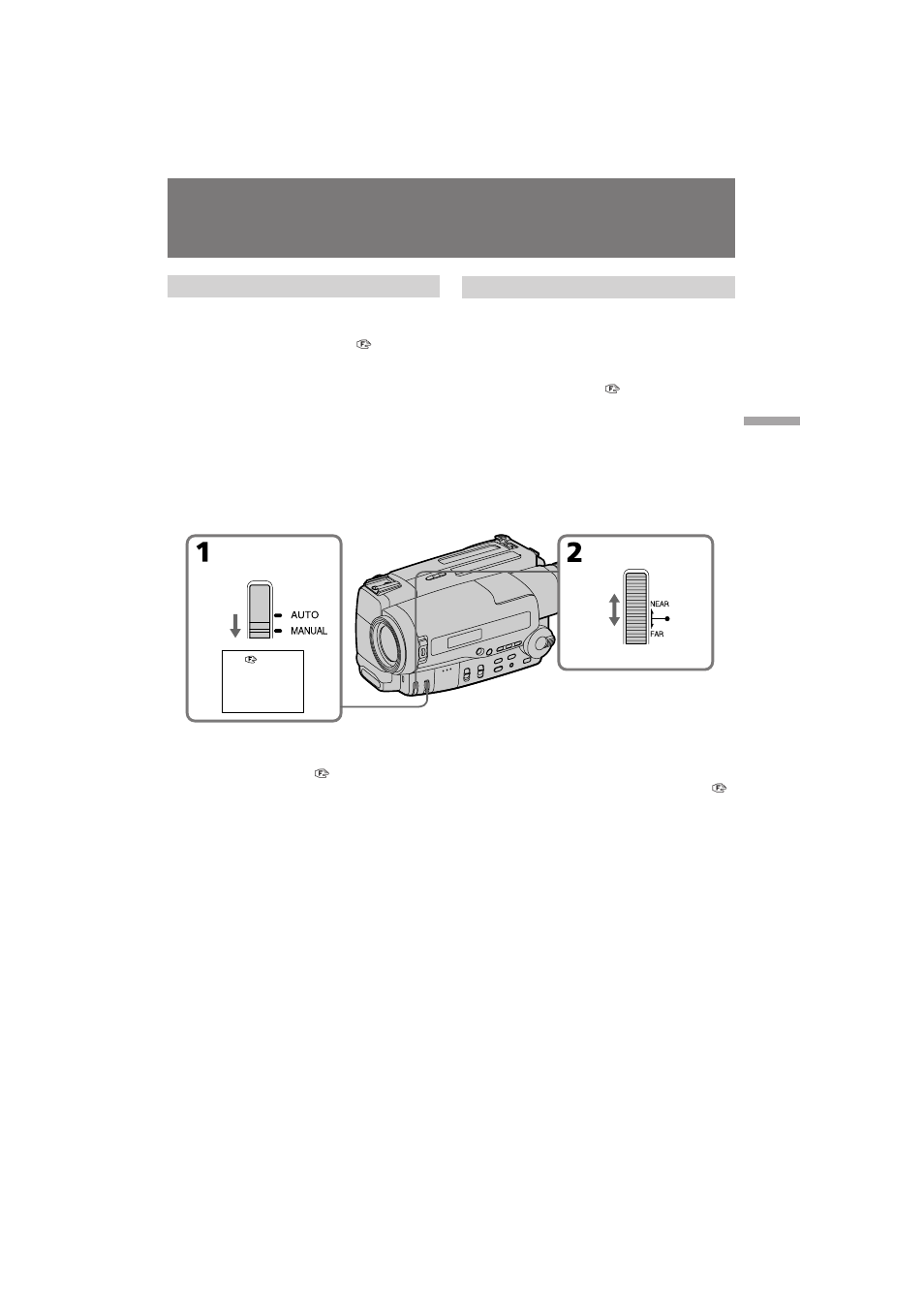 Focusing manually | Sony CCD TR 502 E User Manual | Page 39 / 88