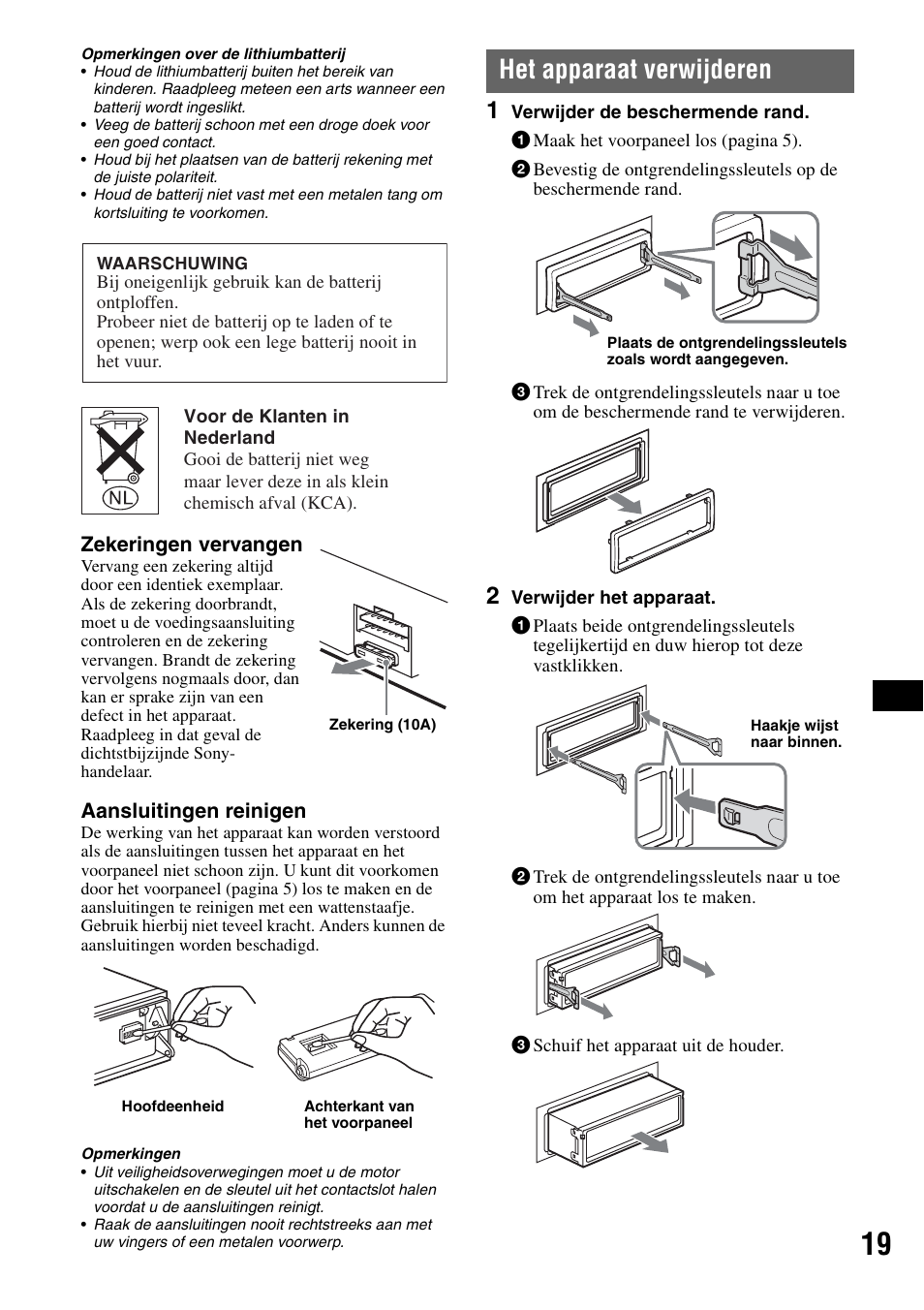 Het apparaat verwijderen | Sony ATRAC AD CDX-GT610U User Manual | Page 109 / 116