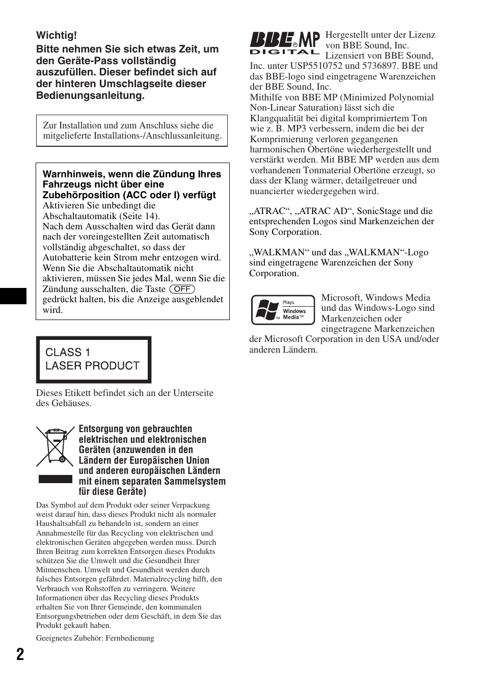 Sony ATRAC AD CDX-GT610U User Manual | Page 22 / 116
