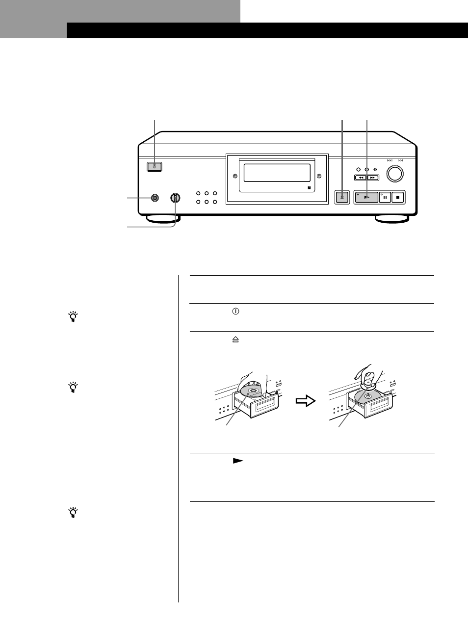 Playing a cd 2 3, Basic operations | Sony CDP-XA555ES User Manual | Page 6 / 76