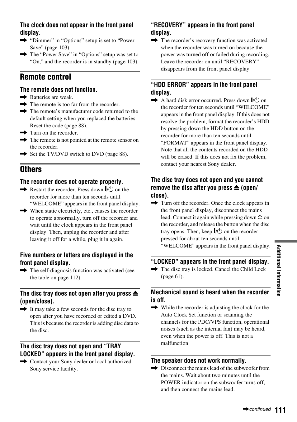 Remote control, Others | Sony DAR-RH7000 User Manual | Page 111 / 536