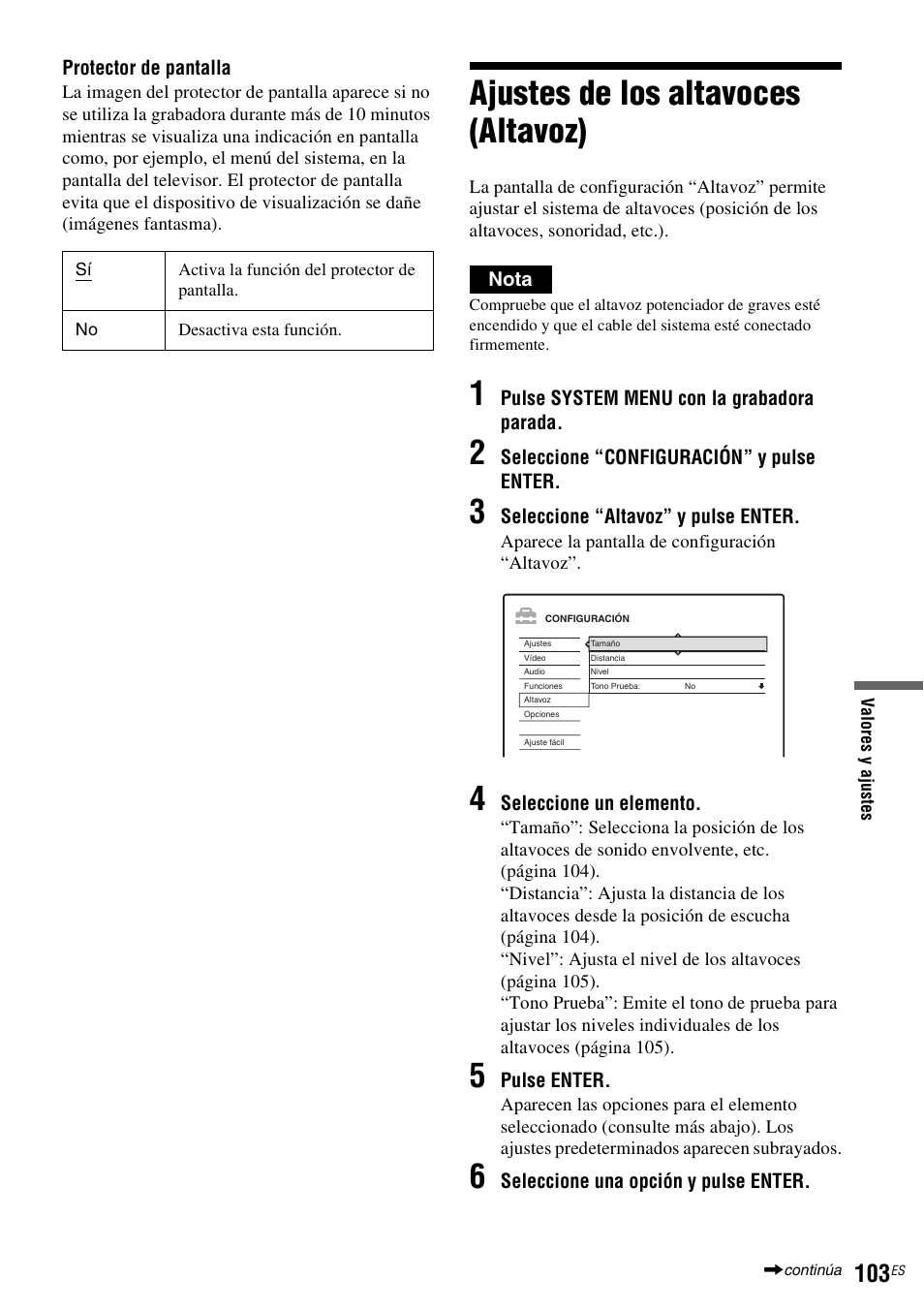 Ajustes de los altavoces (altavoz) | Sony DAR-RH7000 User Manual | Page 229 / 536