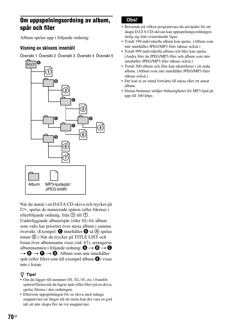 Om uppspelningsordning av album, spår och filer | Sony DAR-RH7000 User Manual | Page 328 / 536