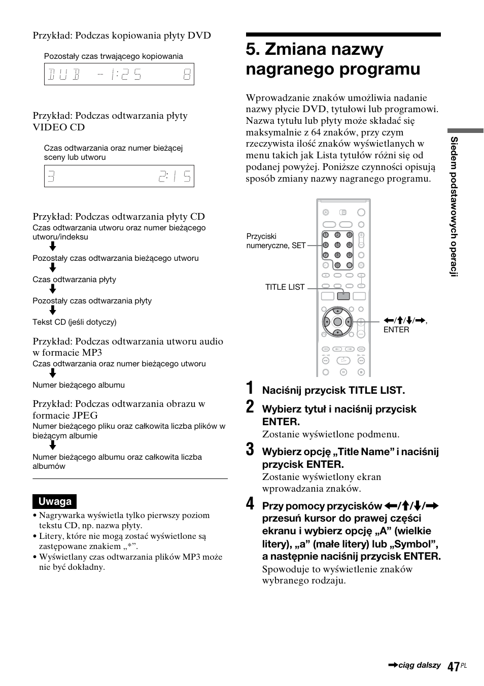 Zmiana nazwy nagranego programu | Sony DAR-RH7000 User Manual | Page 433 / 536