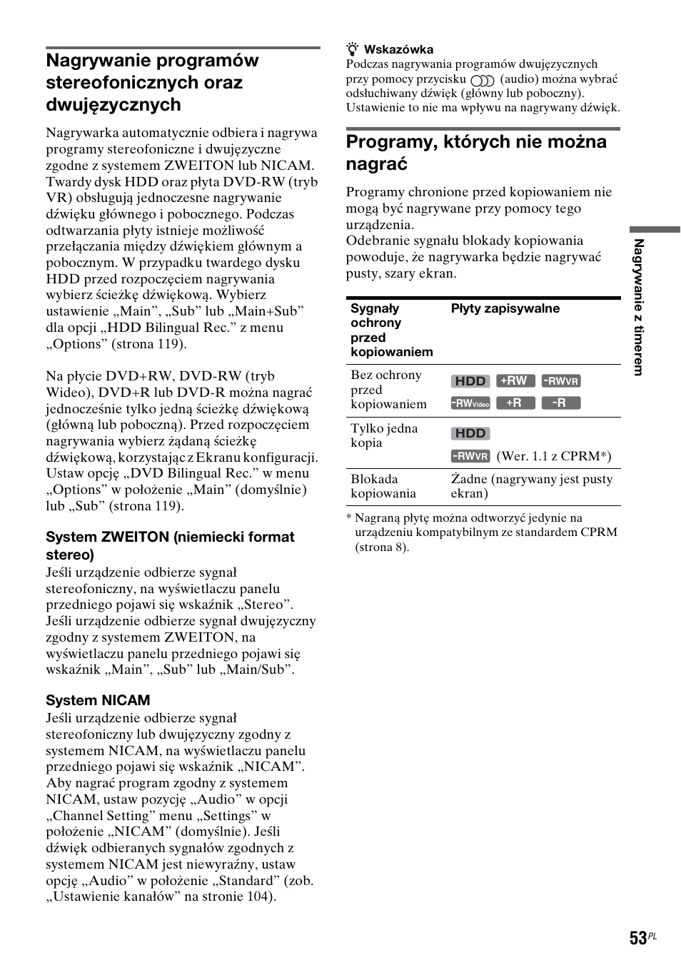 Programy, których nie można nagrać | Sony DAR-RH7000 User Manual | Page 439 / 536