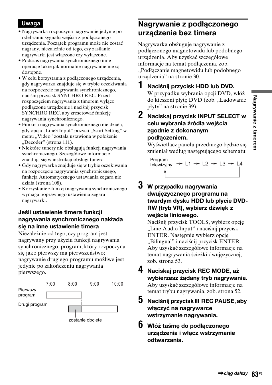 Nagrywanie z podłączonego urządzenia bez timera | Sony DAR-RH7000 User Manual | Page 449 / 536