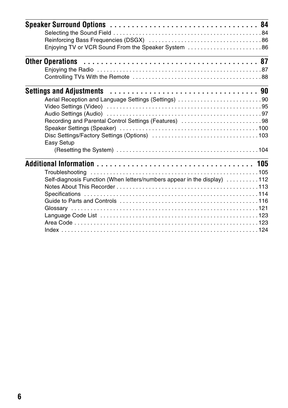 Sony DAR-RH7000 User Manual | Page 6 / 536