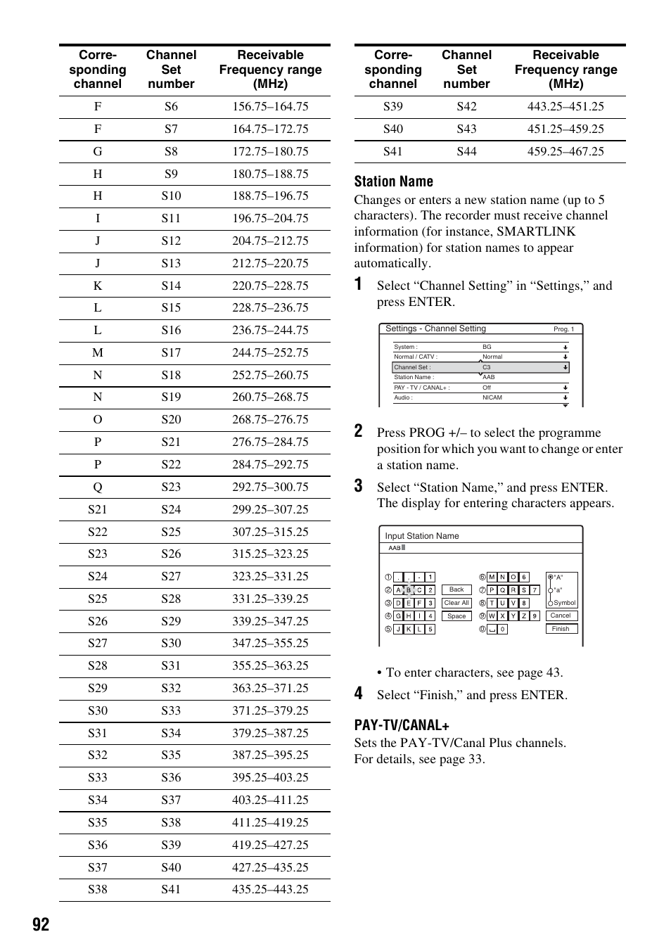 Station name, Pay-tv/canal | Sony DAR-RH7000 User Manual | Page 92 / 536