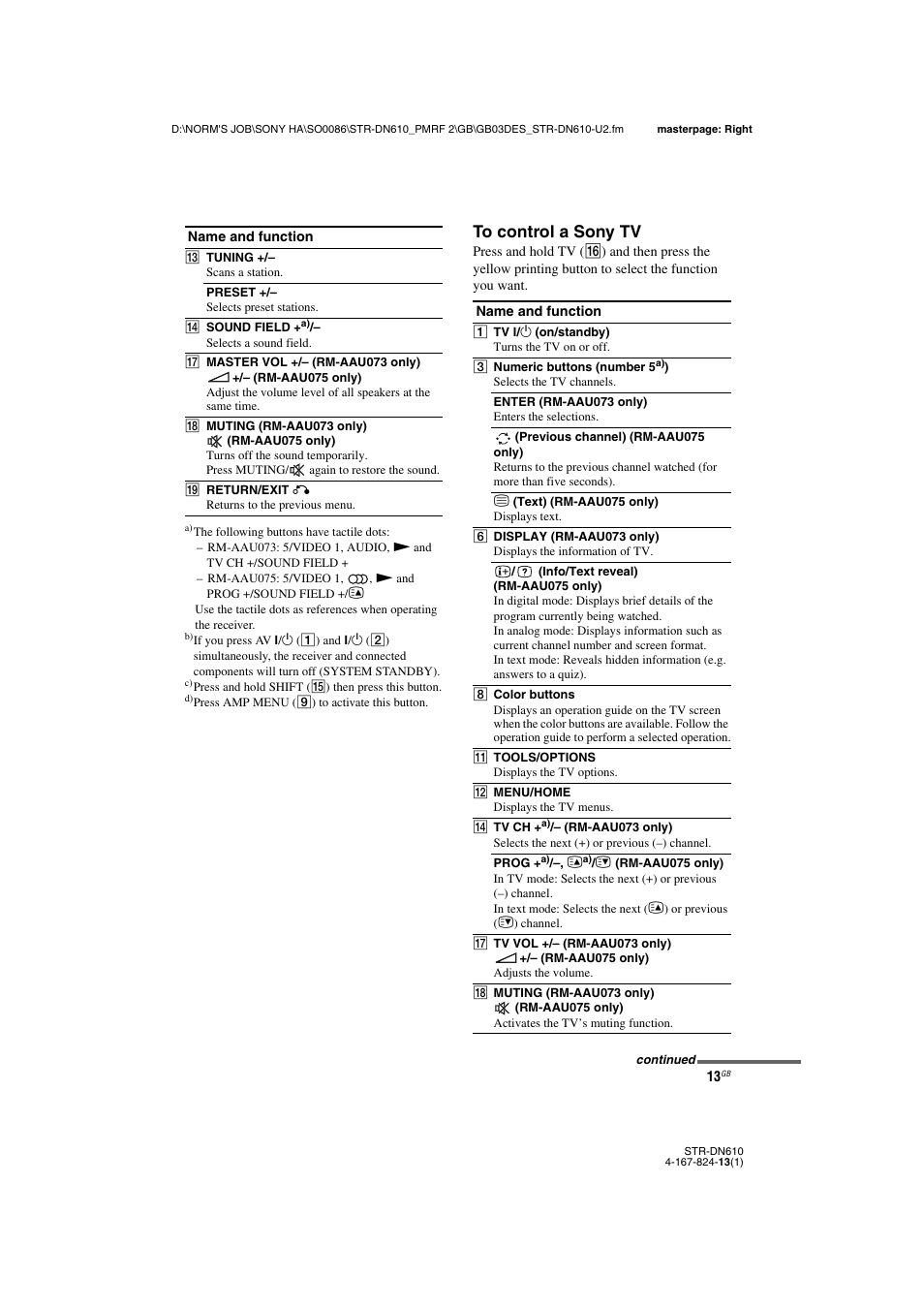 Sony STR-DN610 User Manual | Page 13 / 84