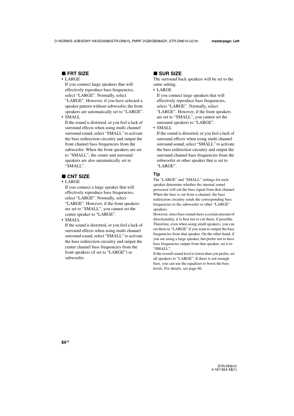 Sony STR-DN610 User Manual | Page 64 / 84