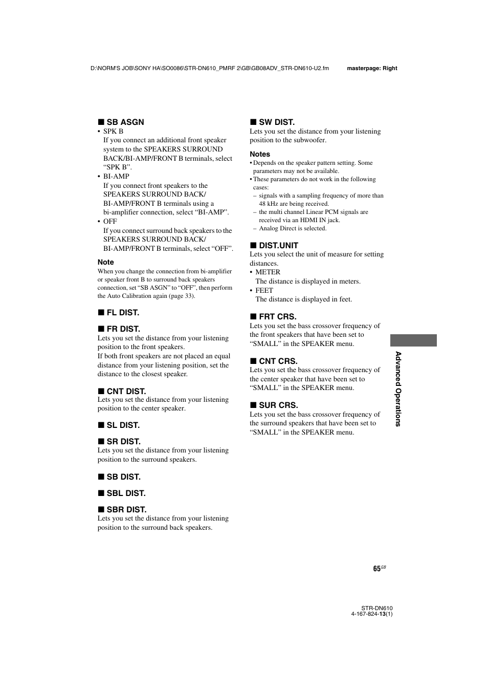 Sony STR-DN610 User Manual | Page 65 / 84