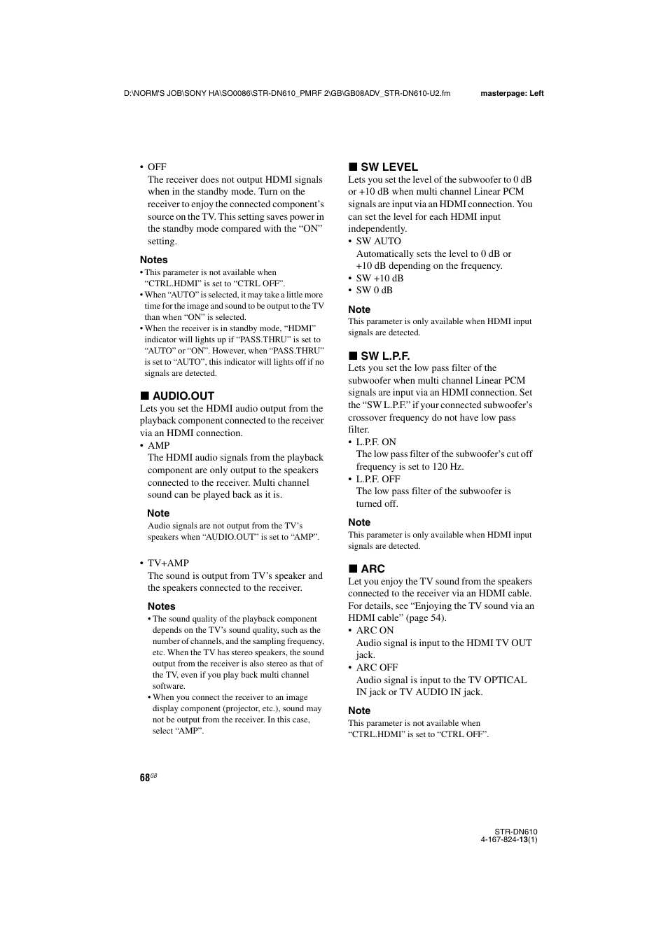Sony STR-DN610 User Manual | Page 68 / 84