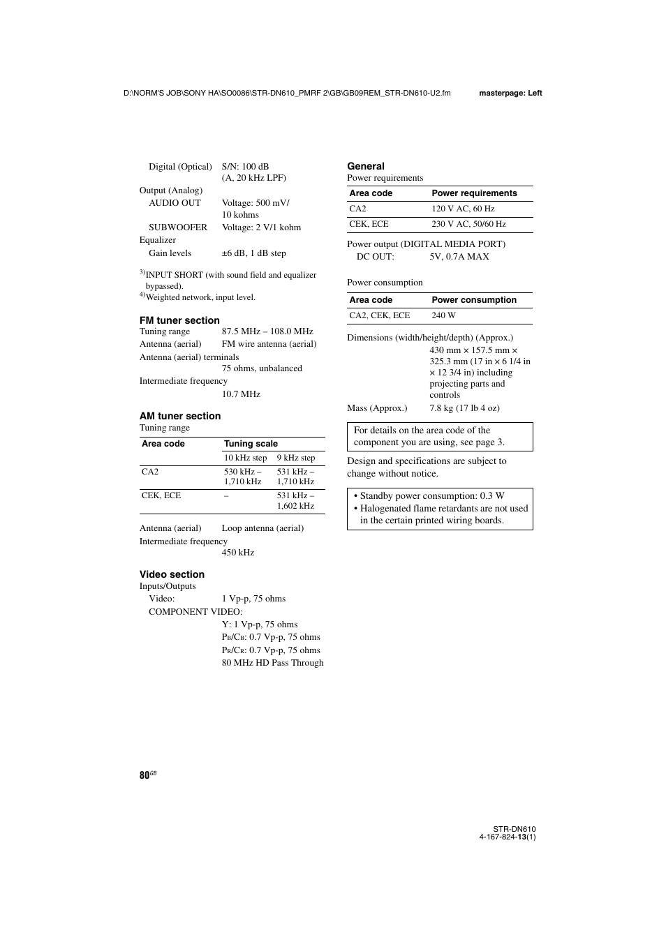 Sony STR-DN610 User Manual | Page 80 / 84