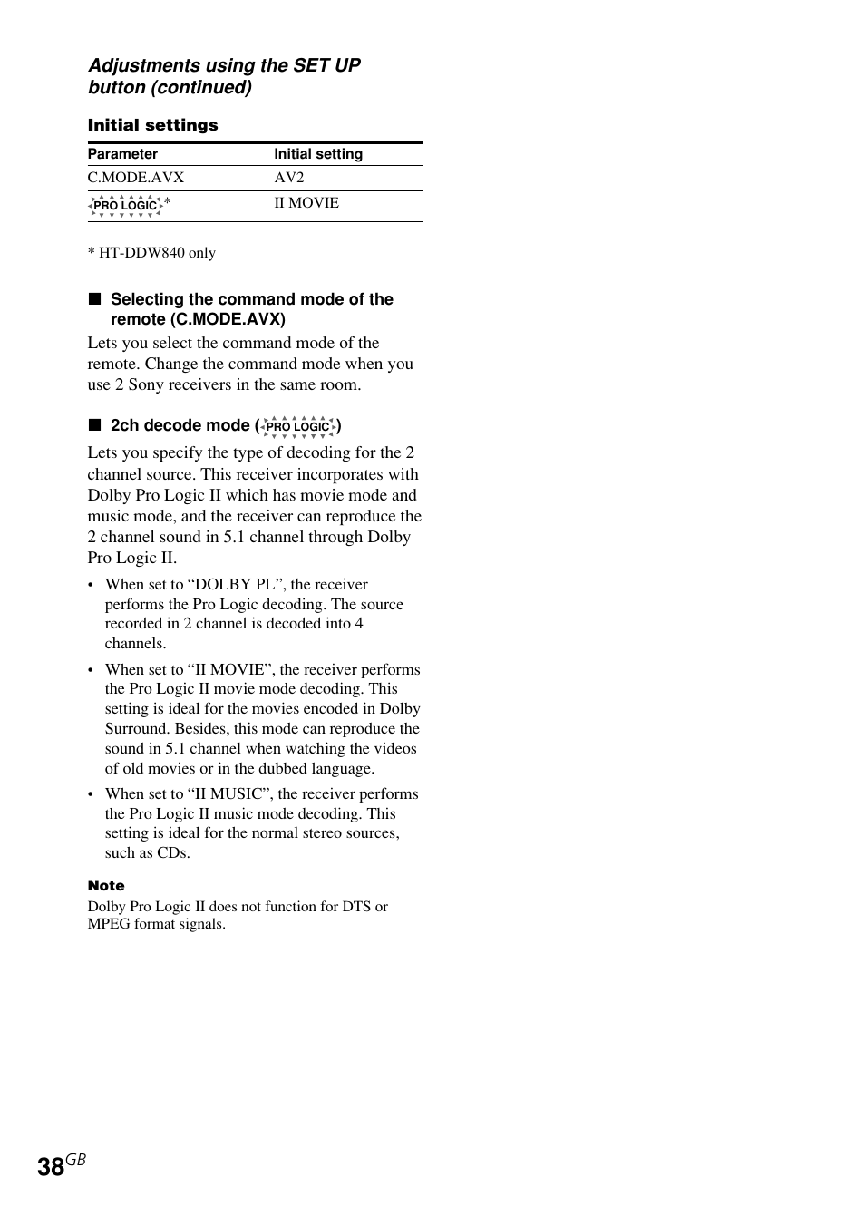 Sony STR-K840P User Manual | Page 38 / 59