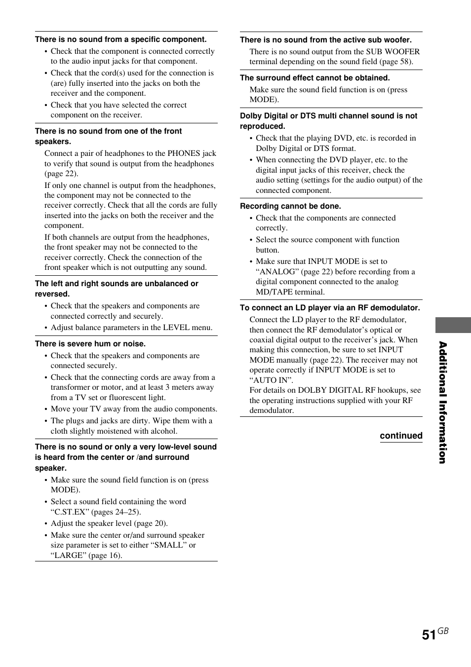 Sony STR-K840P User Manual | Page 51 / 59