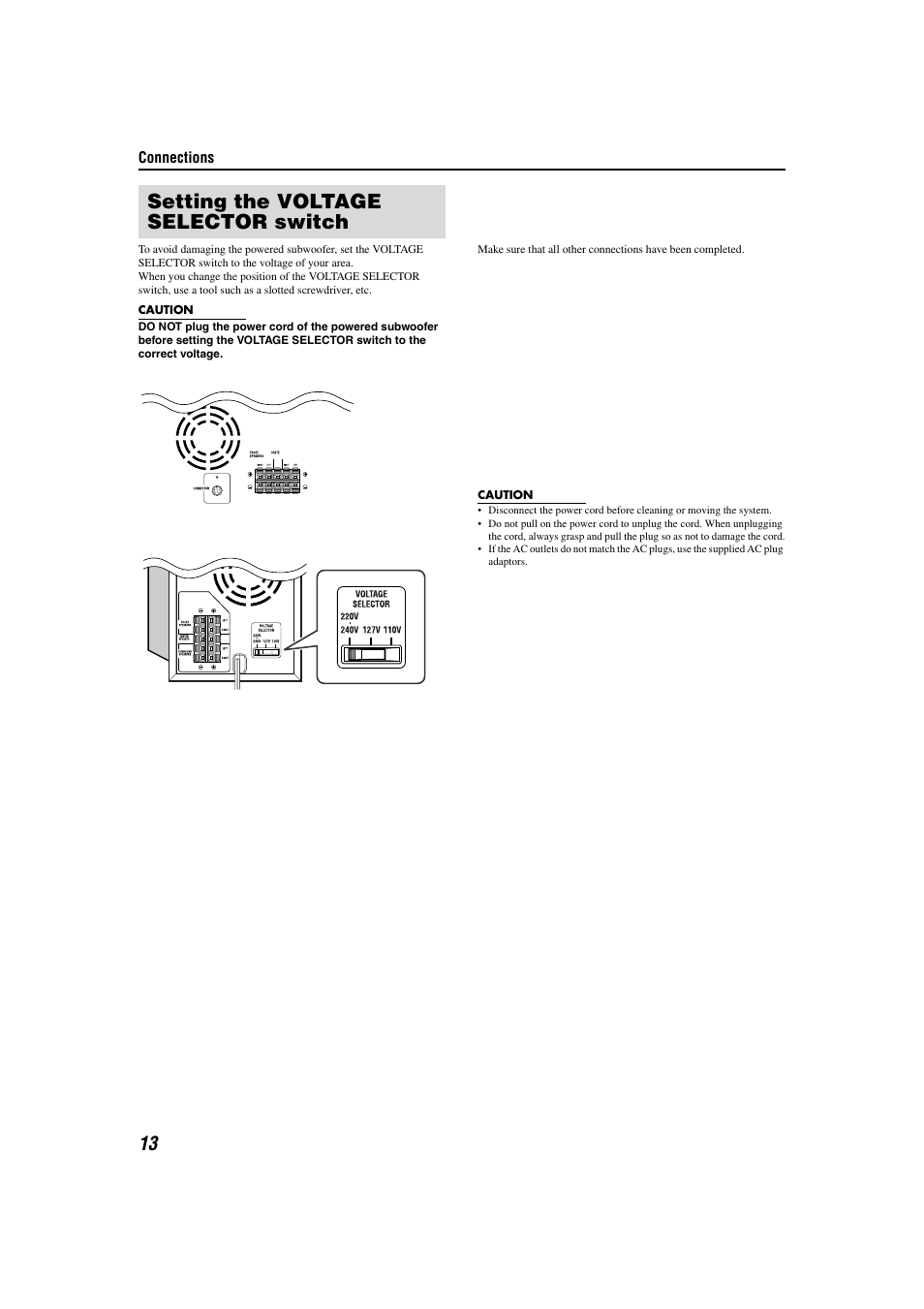 Setting the voltage selector switch | Sony TH-M508 User Manual | Page 16 / 52