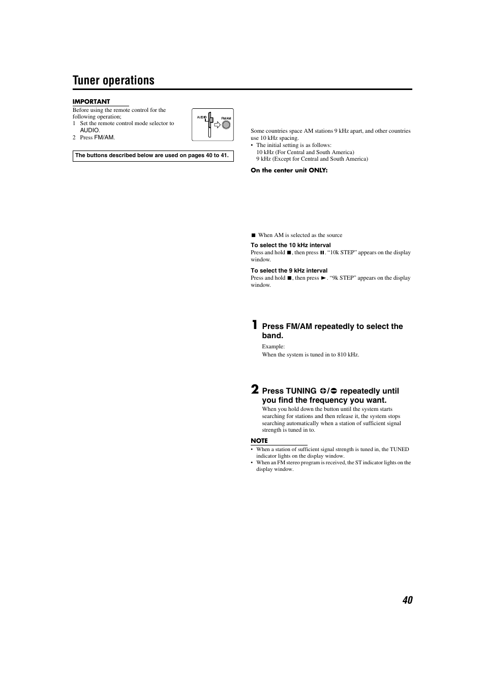 Tuner operations | Sony TH-M508 User Manual | Page 43 / 52