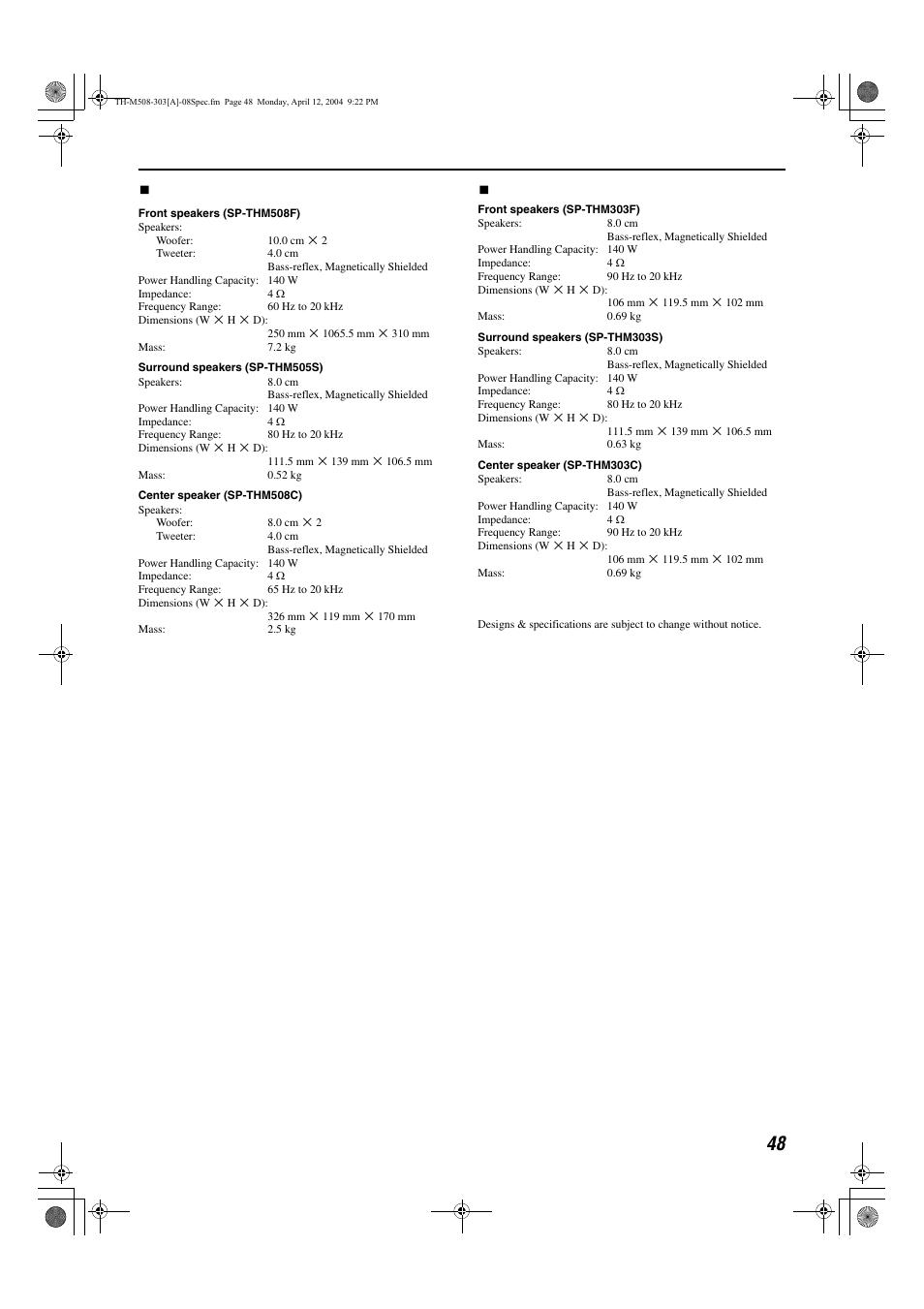 References | Sony TH-M508 User Manual | Page 51 / 52