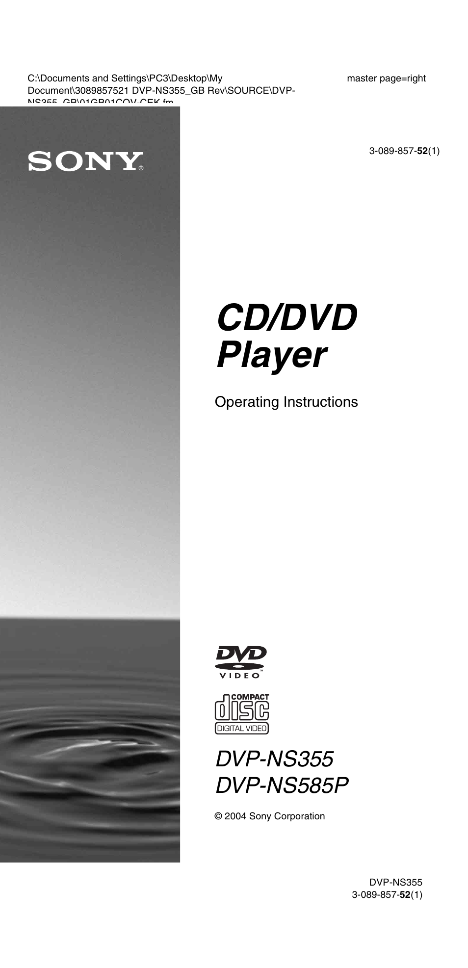 Sony DVP-NS585P User Manual | 78 pages