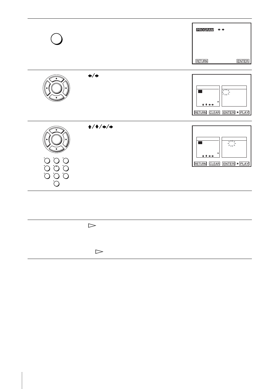 Press program when the dvd player is in stop mode, Press b/b to select “program,” then press enter, Follow step 3 for new programming | Sony SLV-D900G User Manual | Page 70 / 112