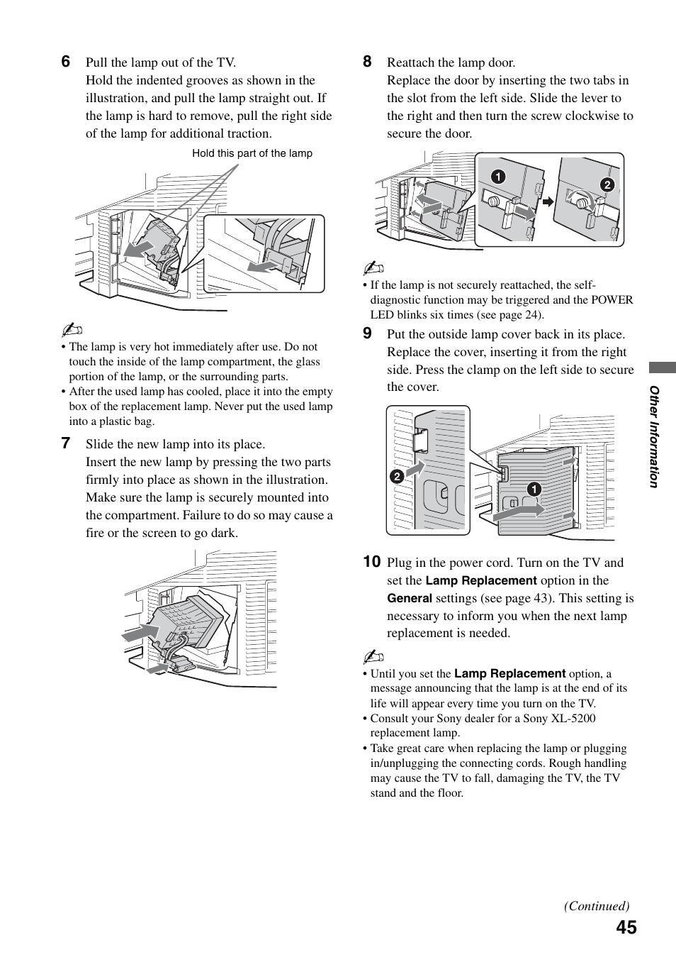 Sony Bravia KDS-50A3000 User Manual | Page 45 / 51