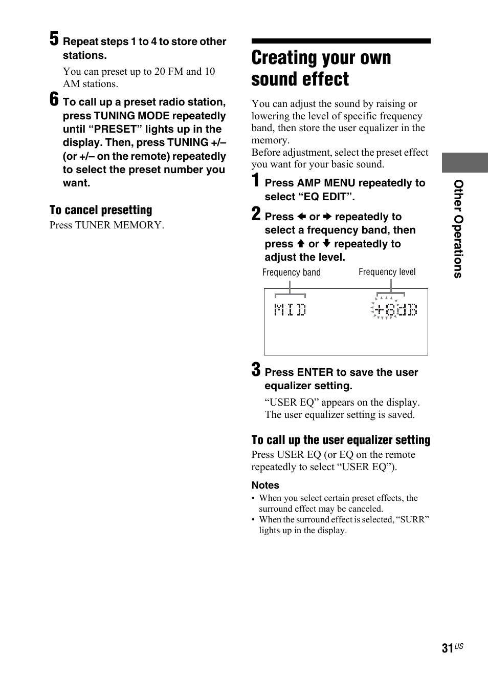 Creating your own sound effect, Creating your own sound, Effect | Sony Muteki LBT-ZX99I User Manual | Page 31 / 44