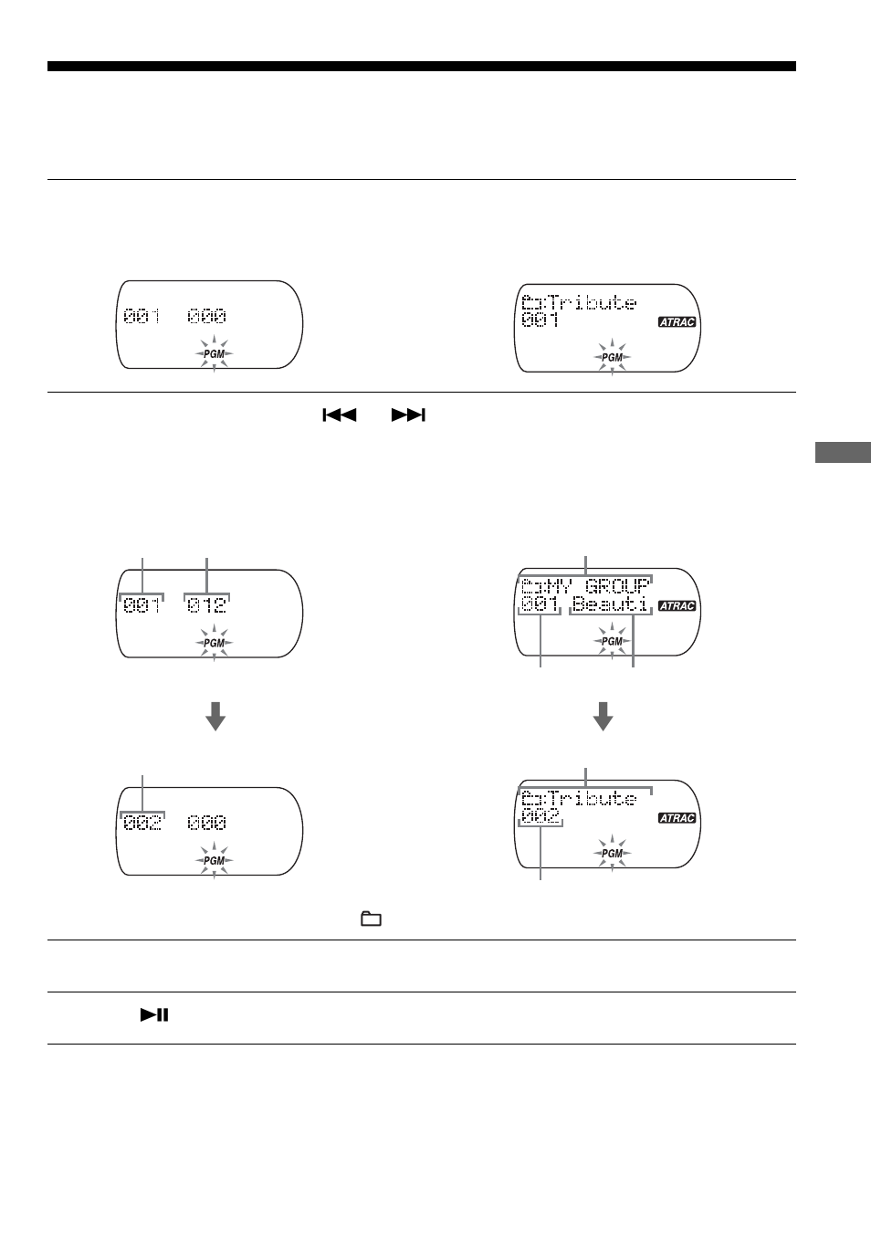 Playing tracks in your favorite order (pgm play), Playing tracks in your favorite order | Sony ATRAC CD Walkman D-NE711 User Manual | Page 21 / 104