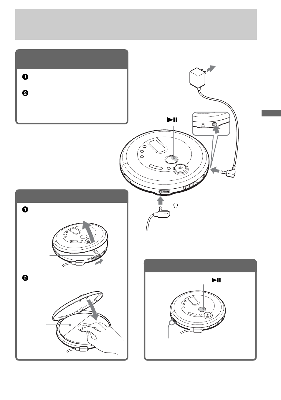Conecte el reproductor de cd, Introduzca un cd, Reproduzca un cd | 1 . conecte el reproductor de cd, 2 . introduzca un cd, 3 . reproduzca un cd | Sony ATRAC CD Walkman D-NE711 User Manual | Page 45 / 104
