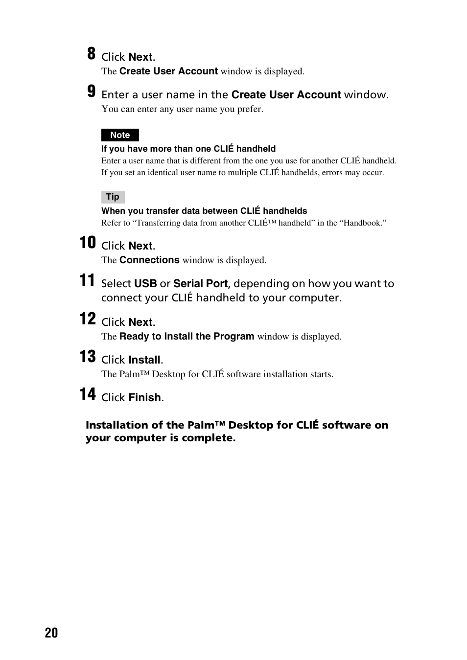 Sony PEG-NX73V User Manual | Page 20 / 112