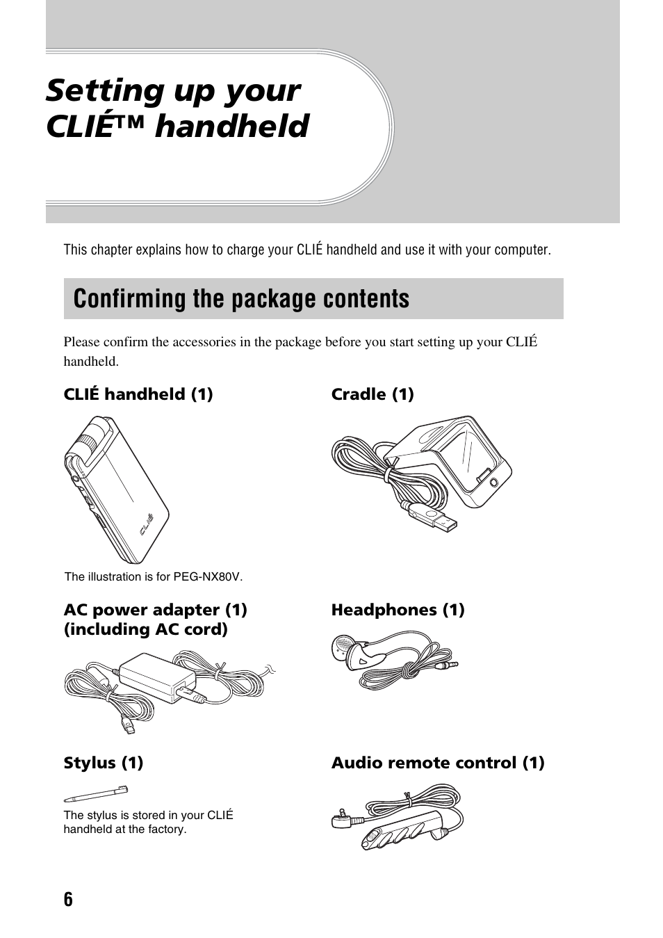 Sony PEG-NX73V User Manual | Page 6 / 112