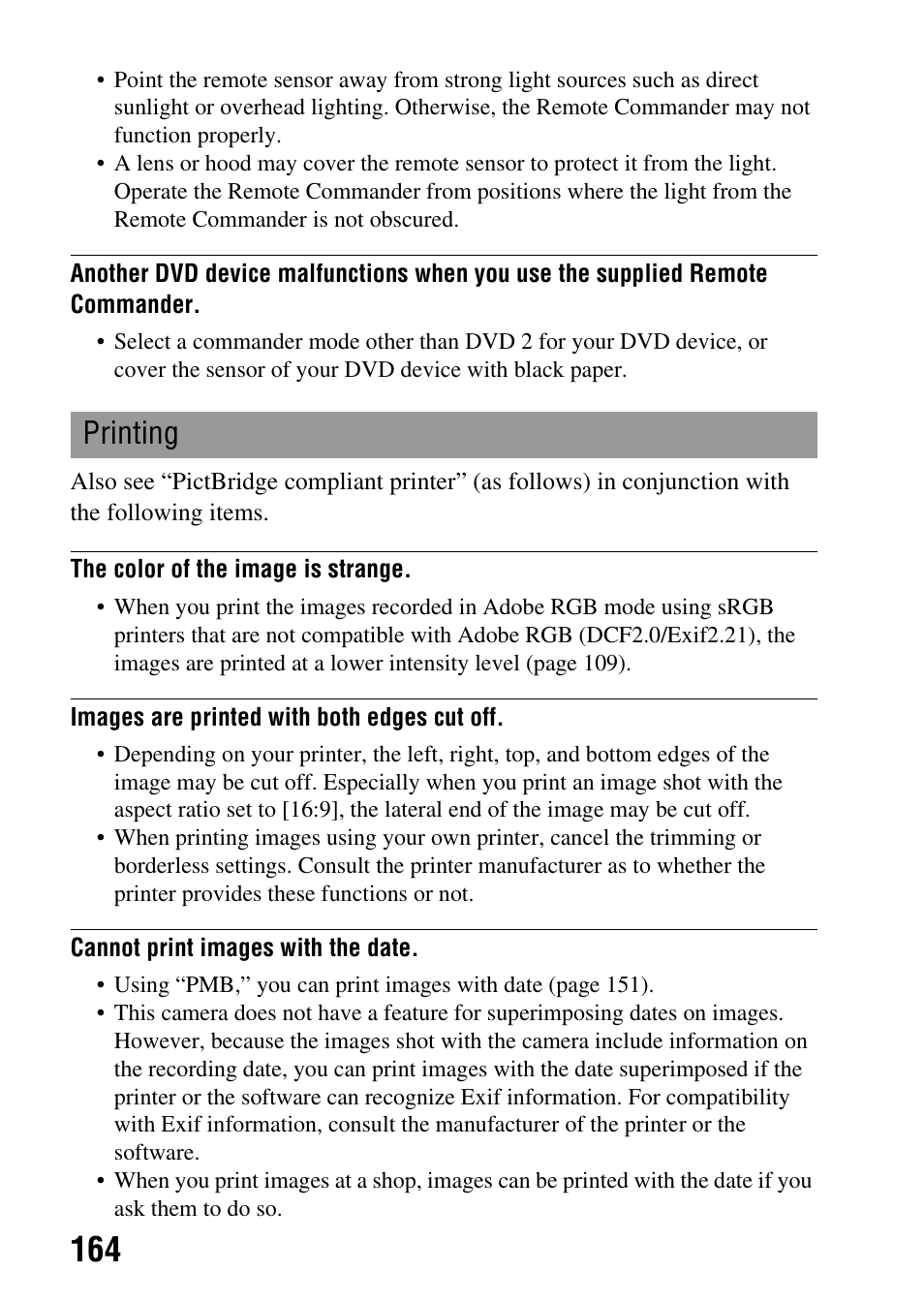 Printing | Sony A900 User Manual | Page 164 / 174