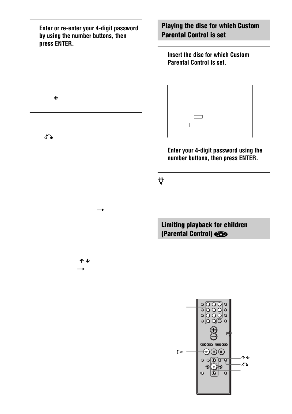 Limiting playback for children (parental control) | Sony DAV-C770 User Manual | Page 58 / 88
