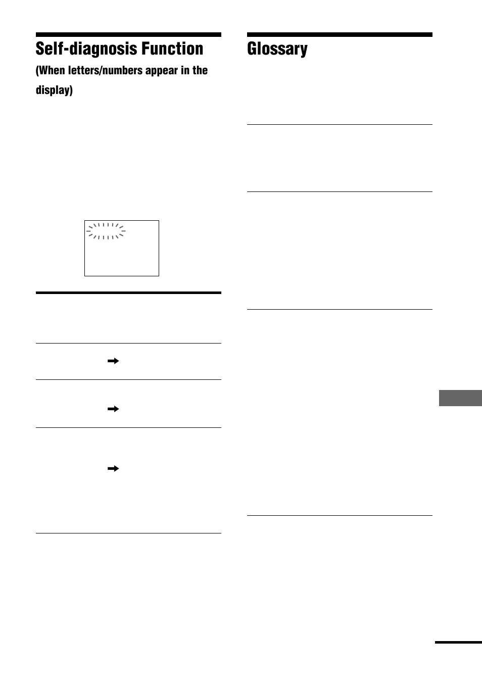 Glossary, Self-diagnosis function | Sony DAV-C770 User Manual | Page 79 / 88
