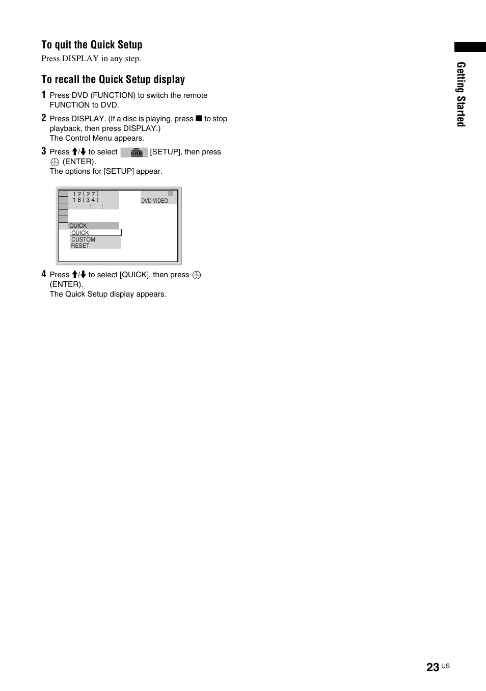 Ge tting started | Sony TAV-L1 User Manual | Page 23 / 88